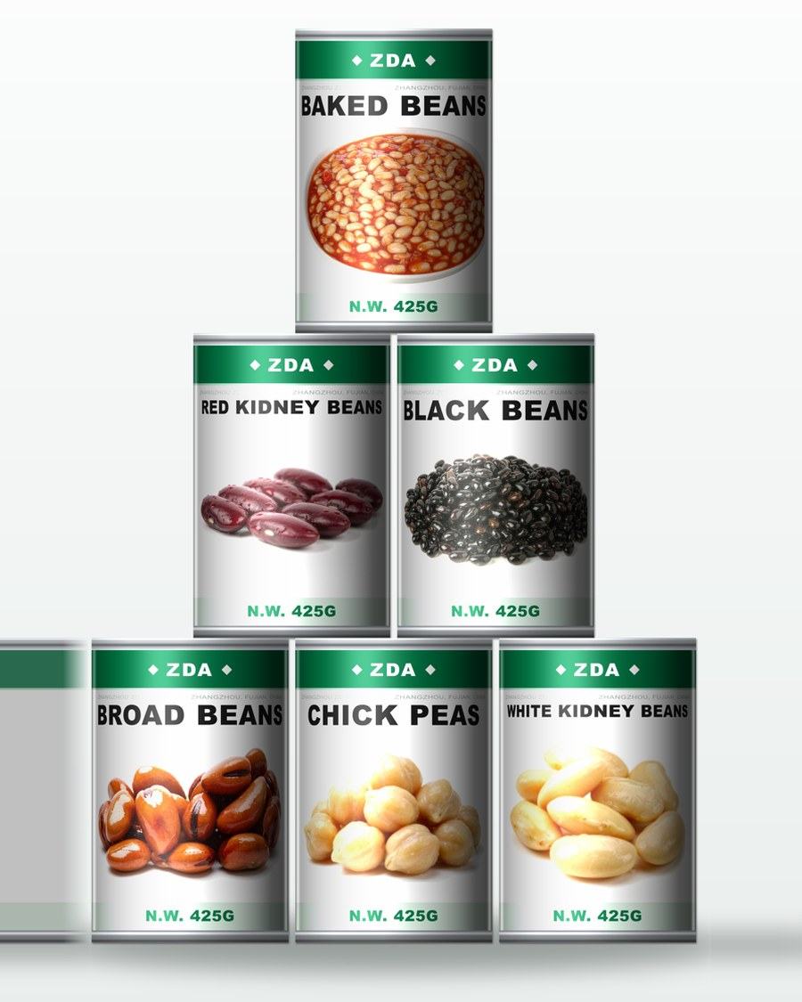 ZDA canned beans: baked, kidney and black beans and chick peas