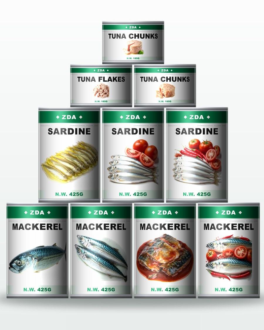 ZDA canned seafood: tuna, sardine and mackerel
