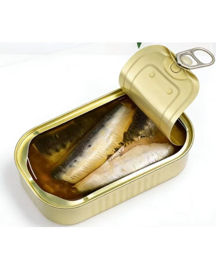 ZDA sardines in vegetable oil in an opened tinplate can