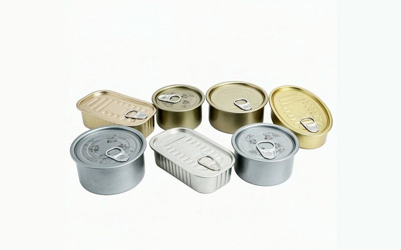 Tinplate two-piece cans with easy open ends in assorted sizes